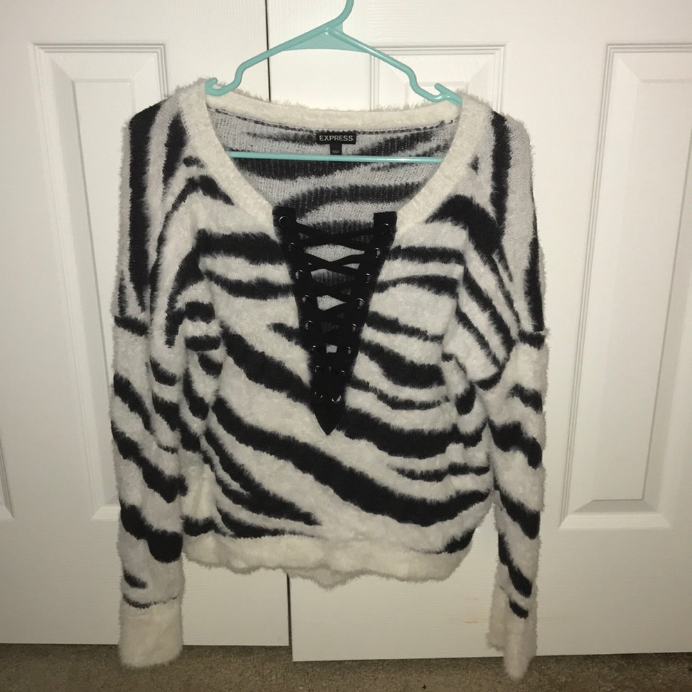 Zebra pattern sweater